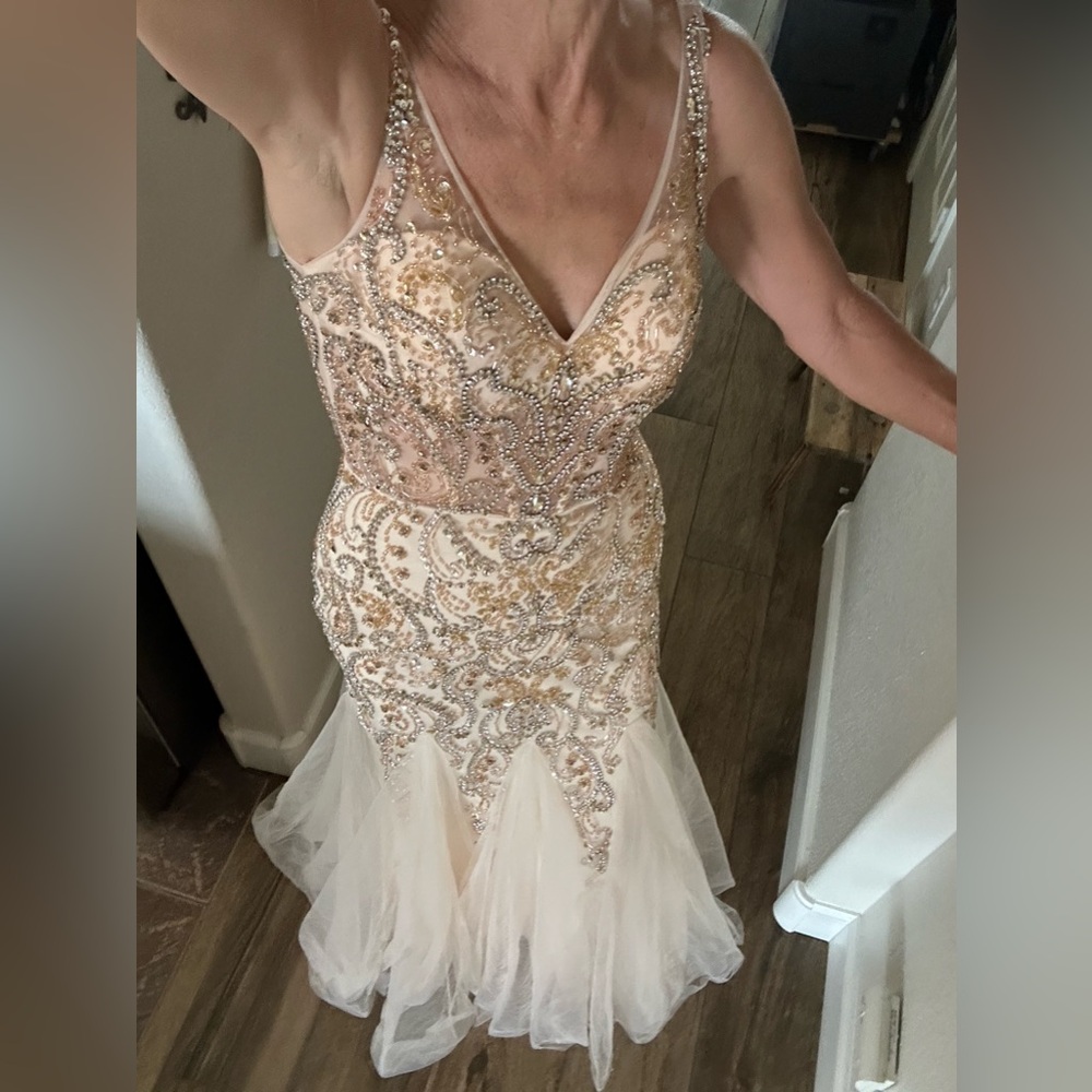 Dancing Queen Gold Beaded Dress